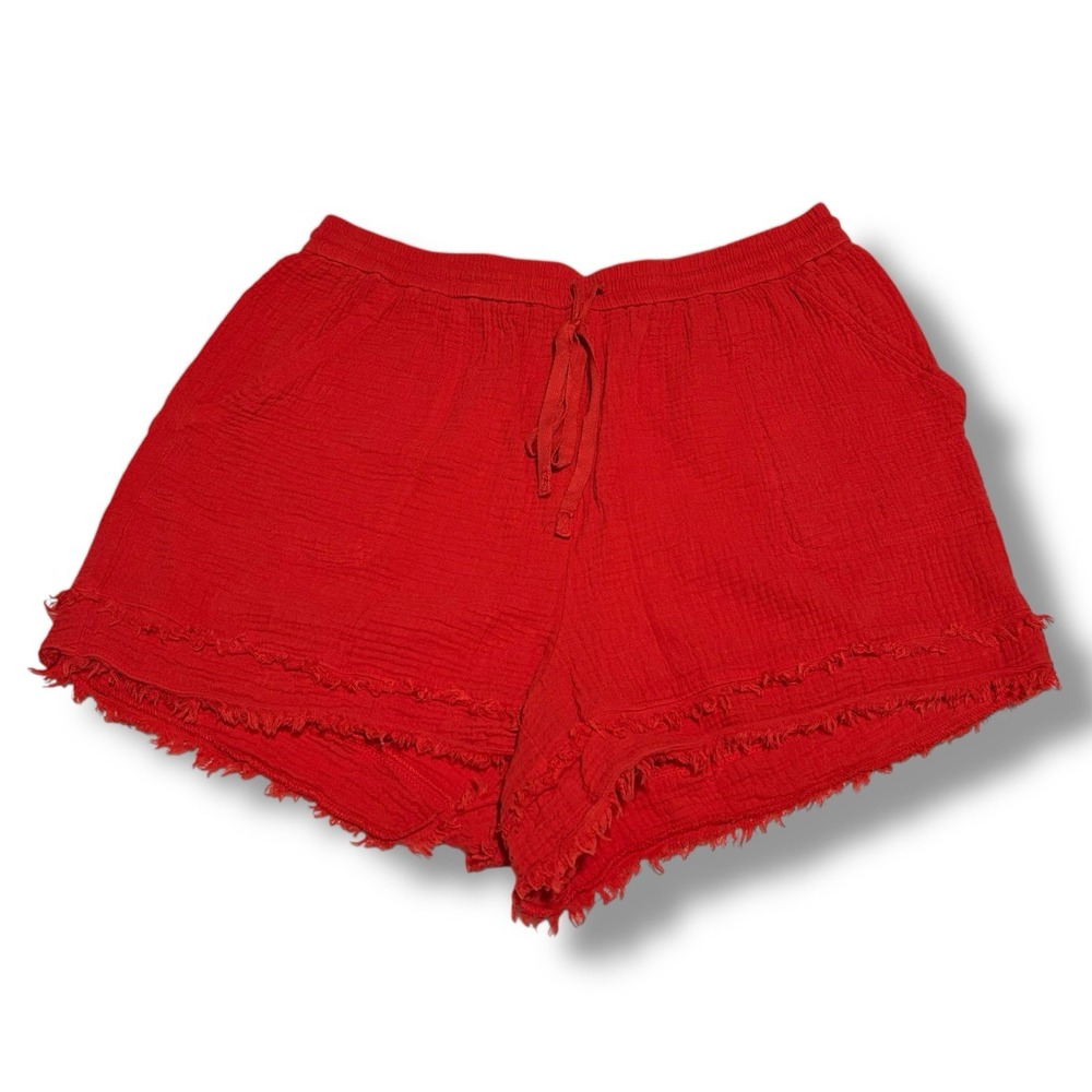 Anthropologie Red Frayed Hem Women’s Shorts
